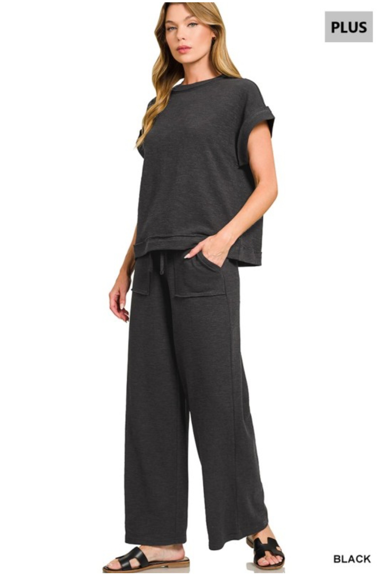Cozy Days- Black Plus Size Set