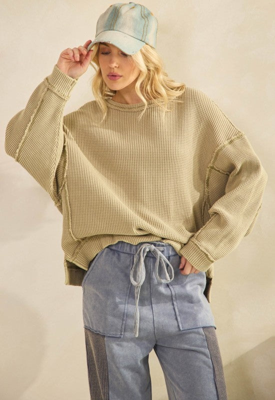 Thermal Texture Oversized Pullover