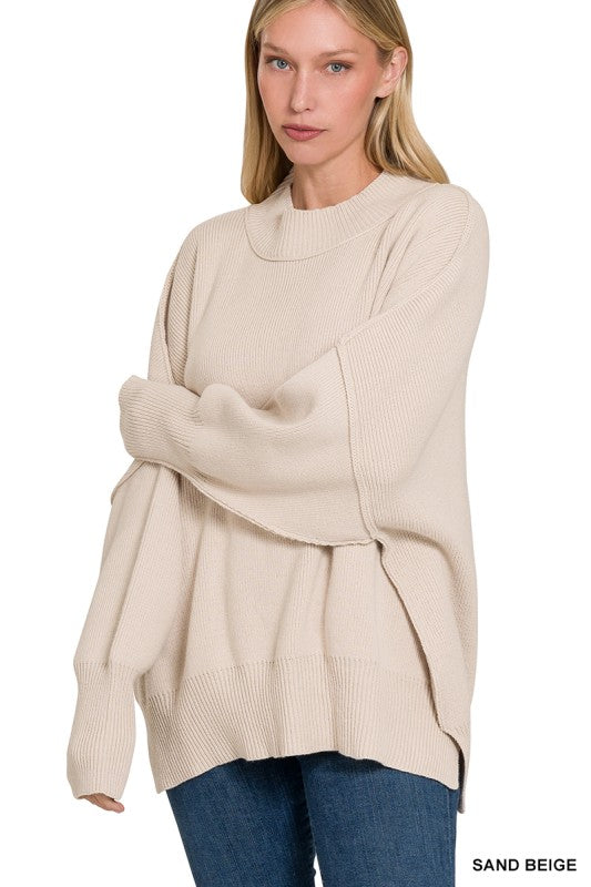 Side Slit Oversized Sweater