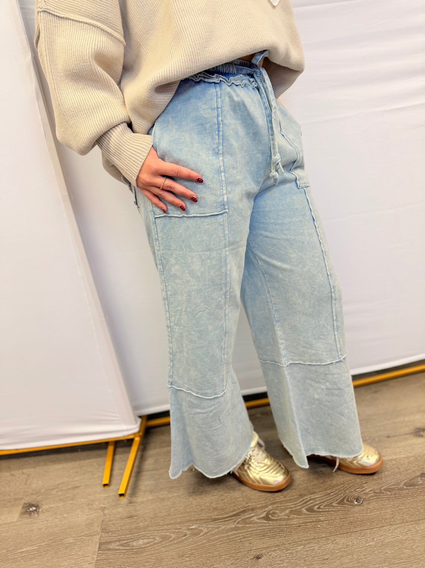 Mineral Washed Terry Knit Pants