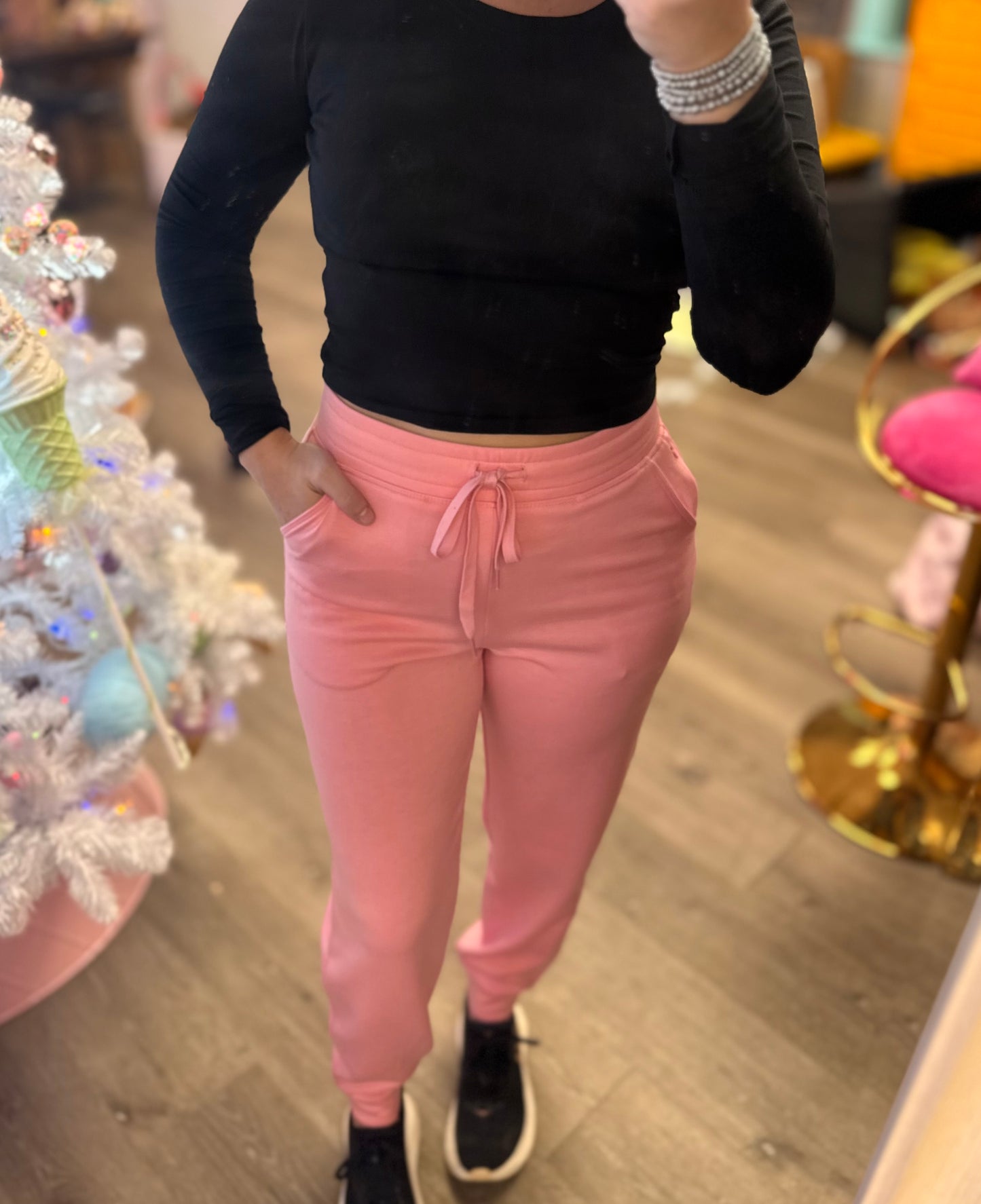 Pink Fleece Sweat Pants