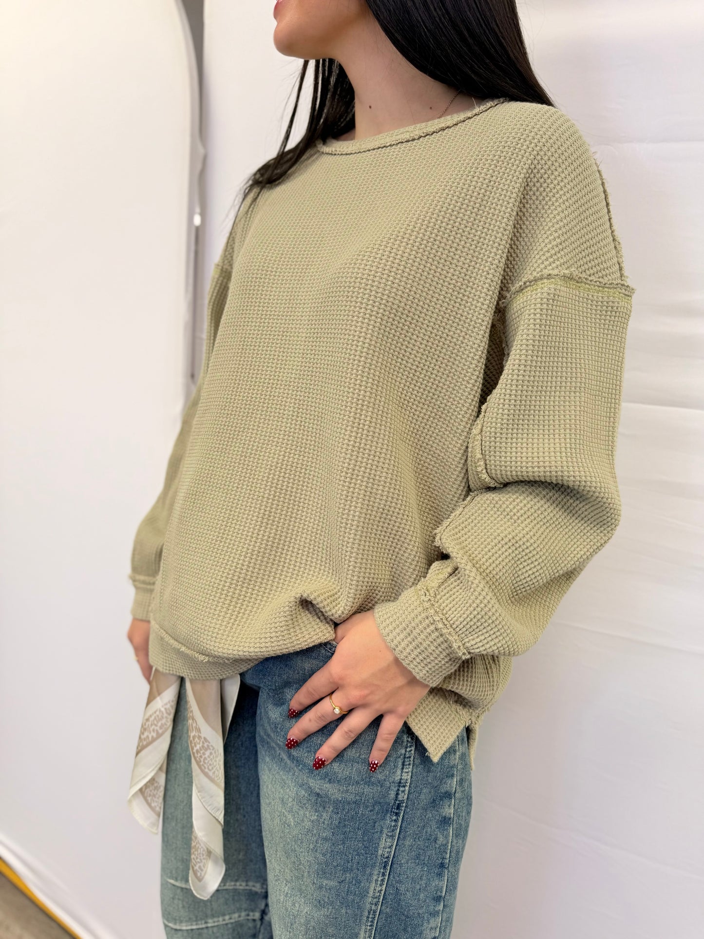 Thermal Texture Oversized Pullover