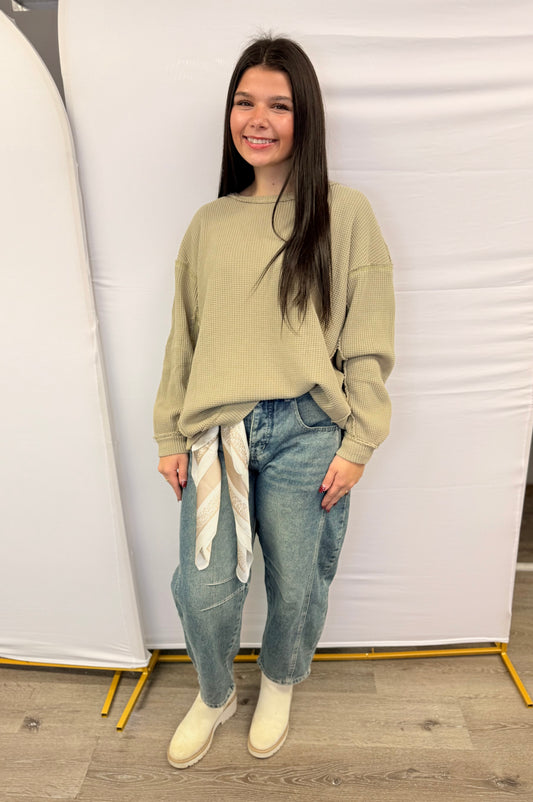 Thermal Texture Oversized Pullover