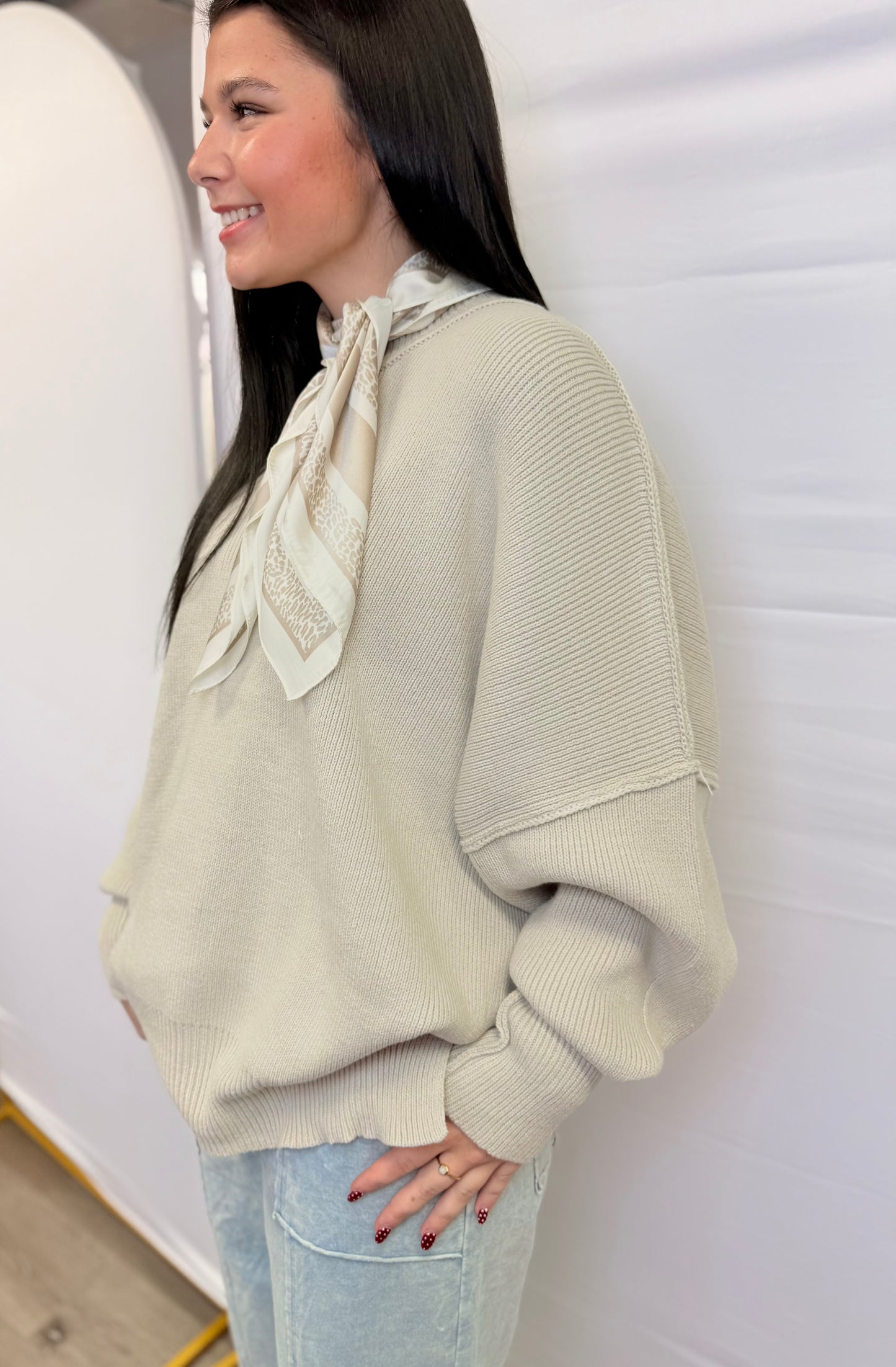 Side Slit Oversized Sweater