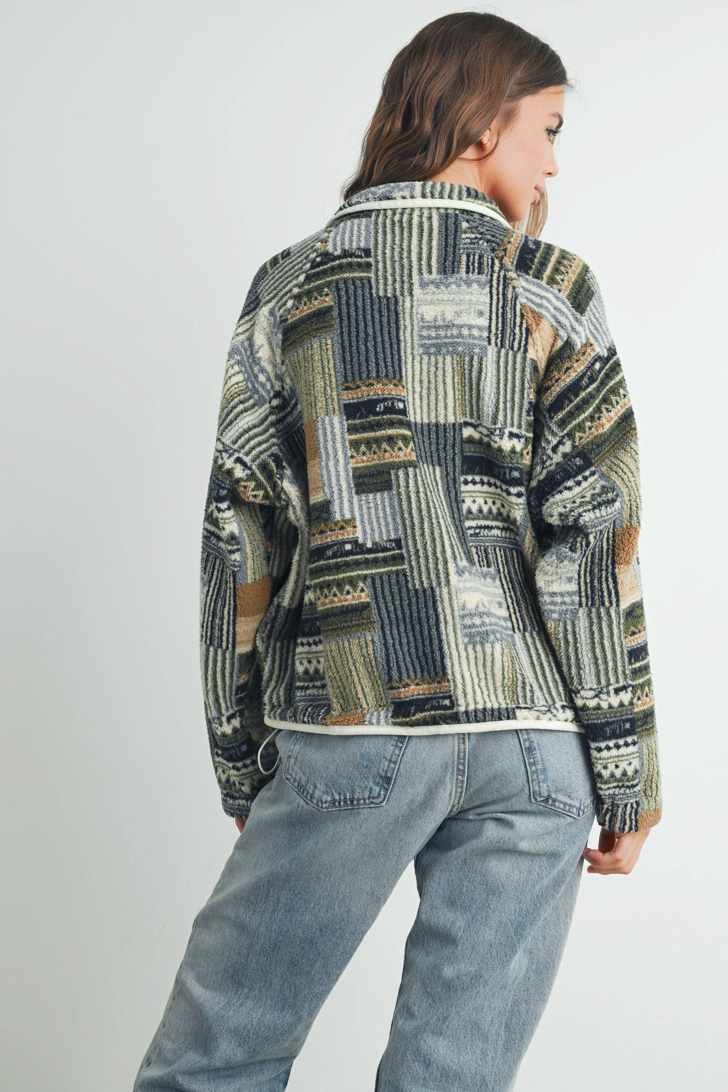 Patchwork Print Multicolor Sweatshirt