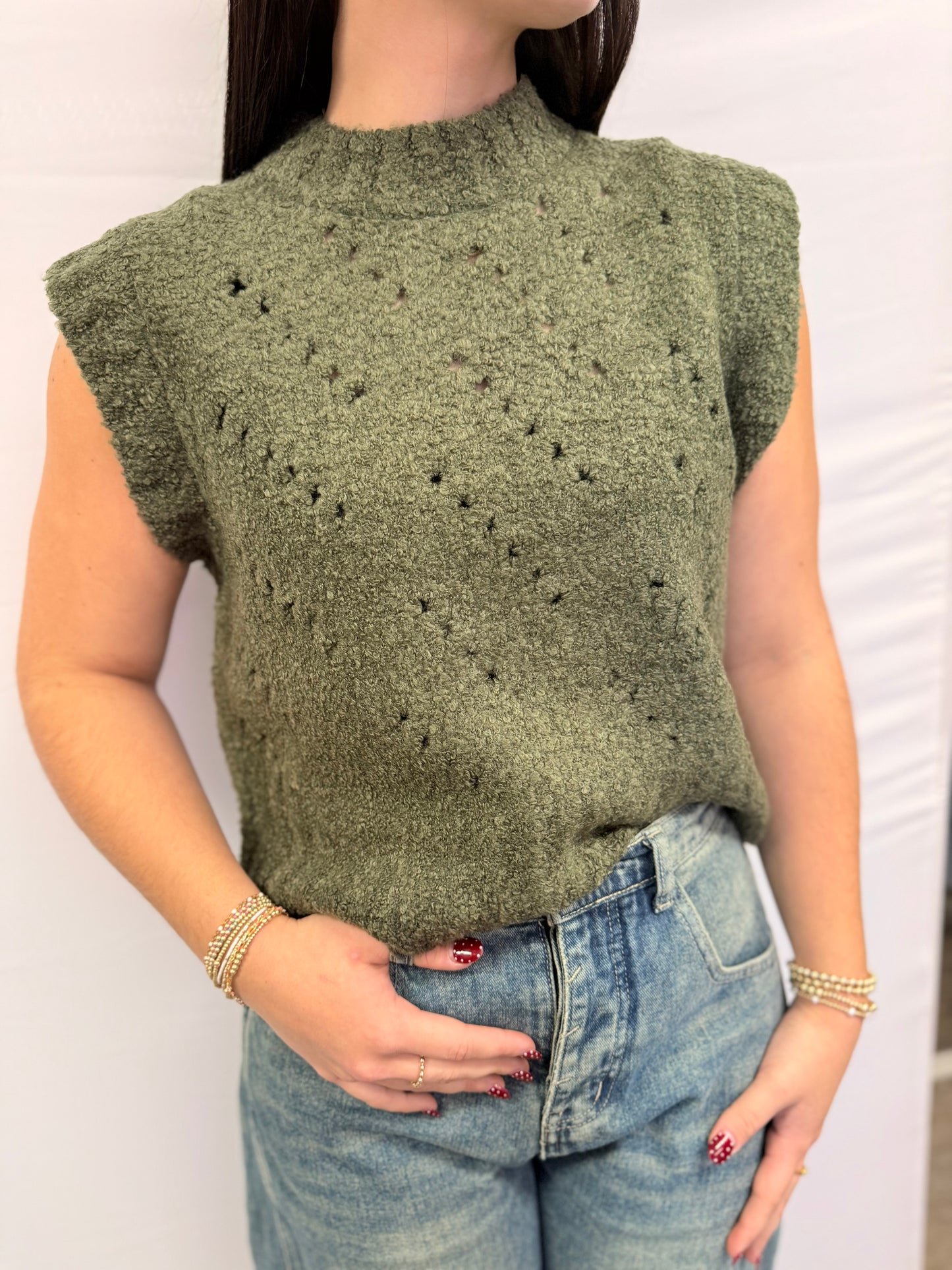 Dark Olive Sweater Vest