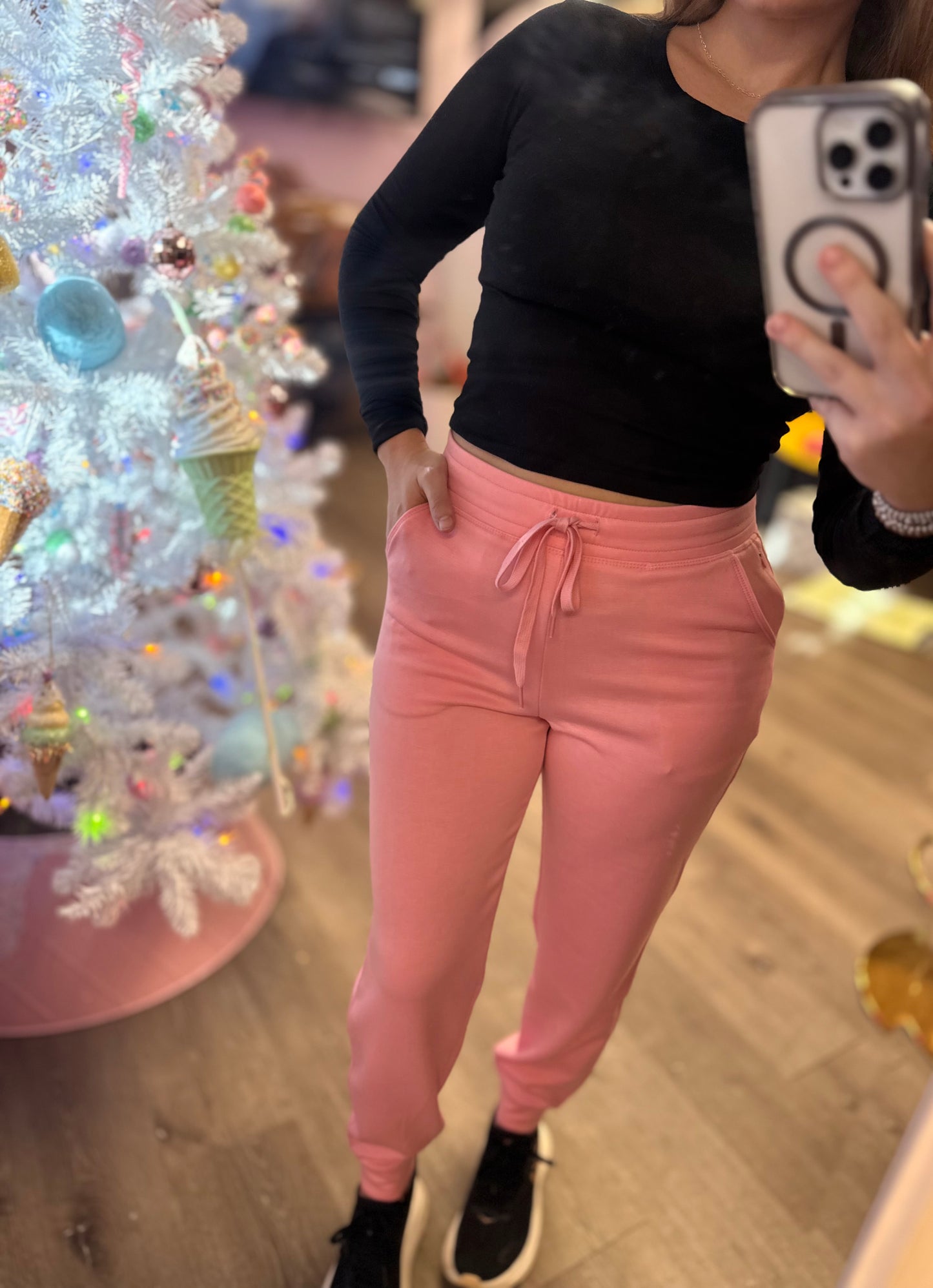 Pink Fleece Sweat Pants