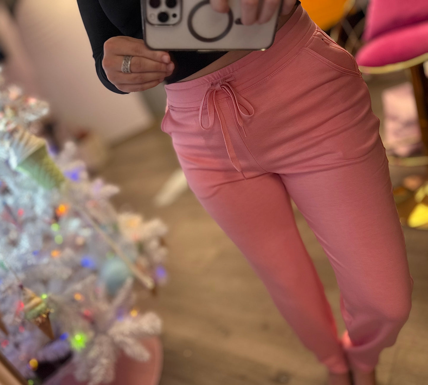 Pink Fleece Sweat Pants