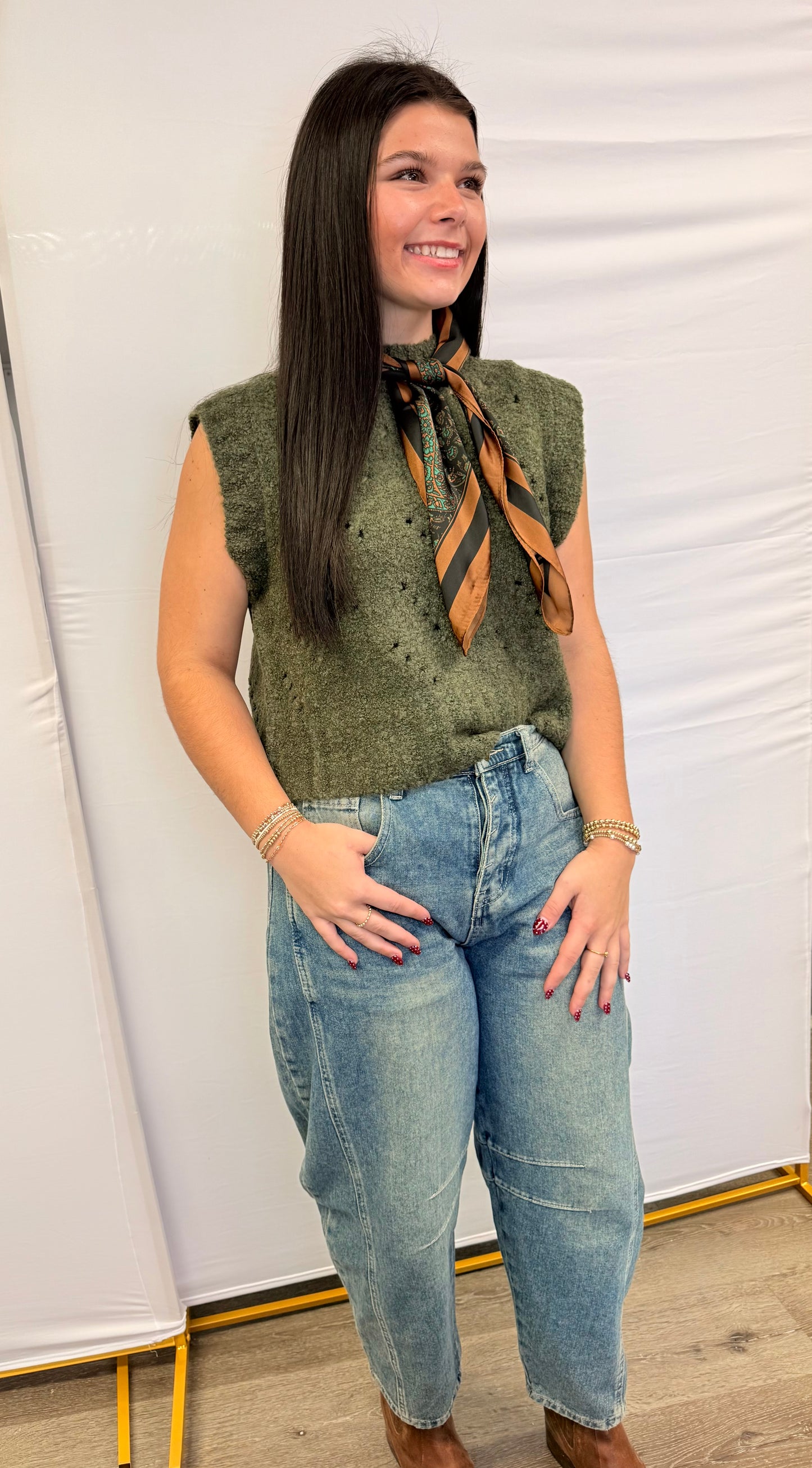 Dark Olive Sweater Vest