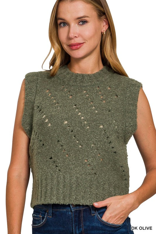Dark Olive Sweater Vest